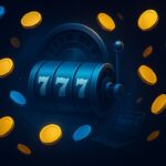 SpinBlitz casino review hero image with virtual coins and bonus wheel