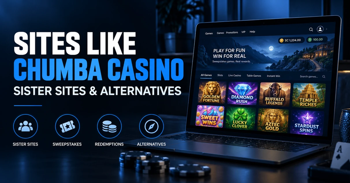 Sites like Chumba Casino with sister sites and sweepstakes alternatives