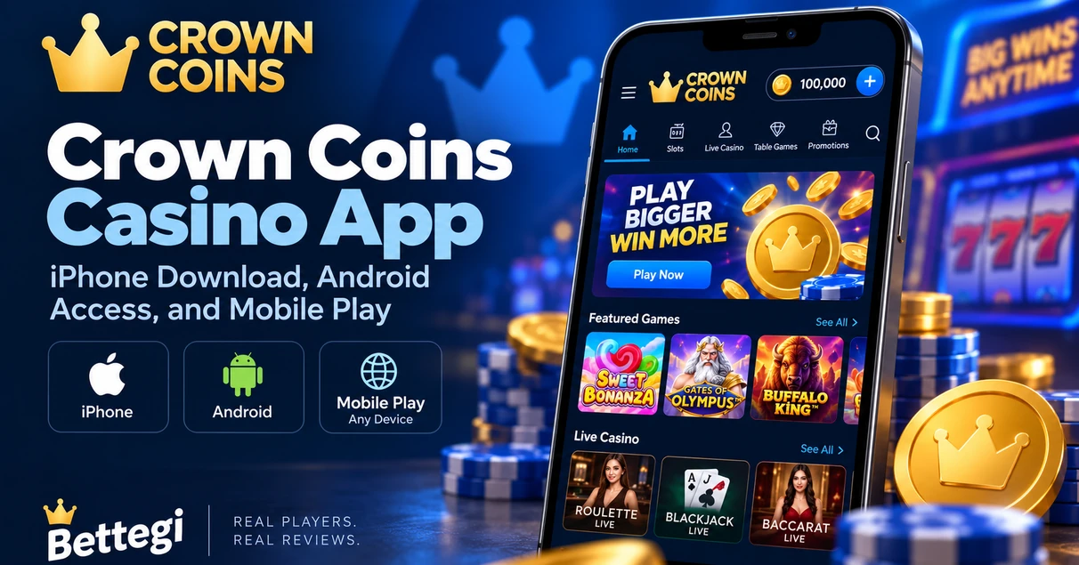 Crown Coins Casino app for iPhone and Android access