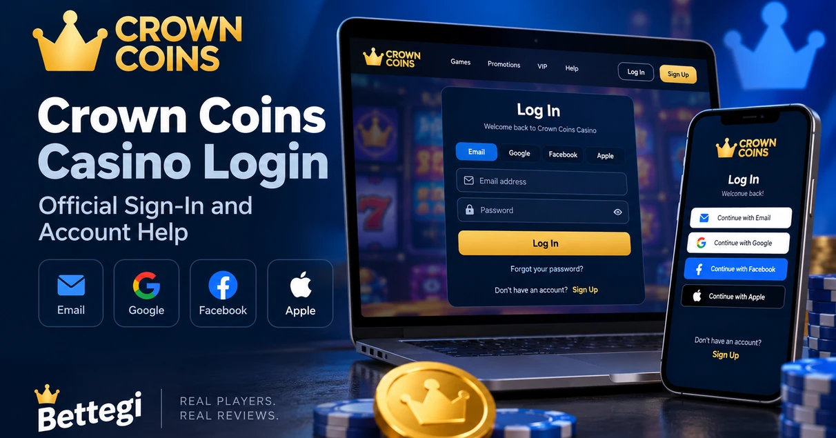 Crown Coins Casino login and account access