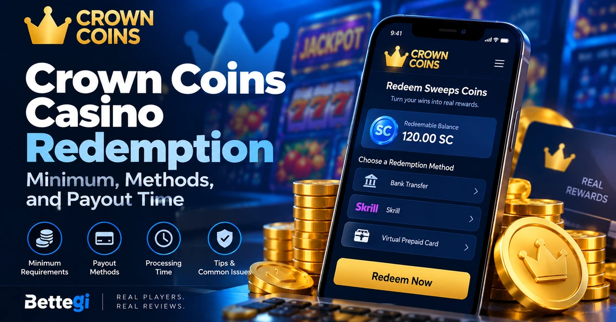 Crown Coins Casino redemption minimum, methods, and payout time